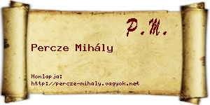 Percze Mihály névjegykártya